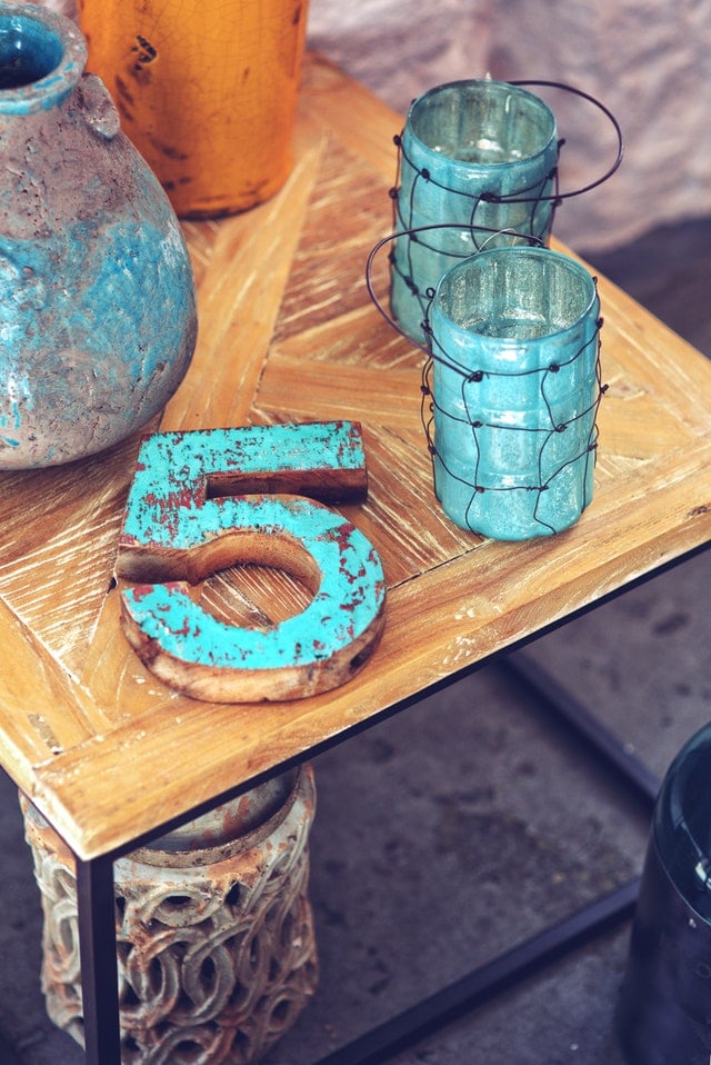 Metal 5 on a table 